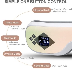 Battery Operated Air Pressure Heated Vibration Electric Health Care Eye Massager With Music