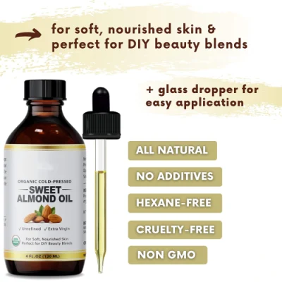 Beauty Cosmetics Skin Care Sweet Almond Oil for Soft Nourished Skin