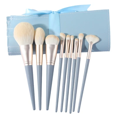 Blue Bridge Flower Wave 10-Piece Makeup Brush Set: Net Red Powder Brush Set Makeup Tools