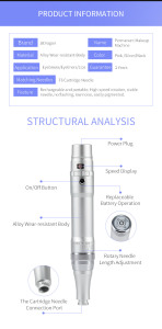 Eyebrow Semi Permanent Makeup Machine Kit Supply PMU Wireless Microblading Pen