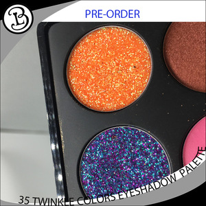 Eyeshadow glitter private label 35 Twinkle colors clear lid eyeshadow palette