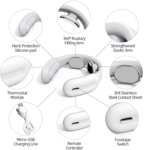 Foldable  Portable Smart Neck Massager Wireless Intelligent Neck Massager With Heat Portable Pulse