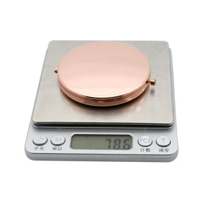 Folded Round Branded Cosmetic Mirror Rose Gold Metal Pocket Mirror personalized pocket mirror