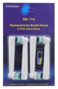 Free Shipping By DHL Factory Wholesale Electric Toothbrush Heads Replacement Heads SB17A Fit For Oral B