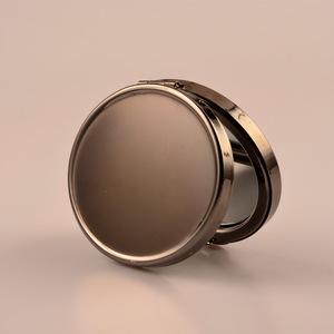 gunmetal Oval Compact Mirror