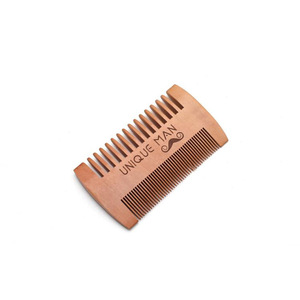 Hot sale fine coarse teeth anti static custom small wooden beard comb mustaches mens pocket comb