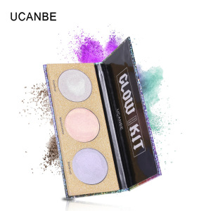 Latest Product 2019 Private Label Cosmetics Wholesale 3 colors Sequins Pearl Highly Pigmented Eyeshadow  Palette