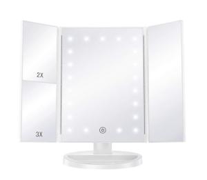 Makeup Mirror with Lights 21 Led Light Up 2X 3X Magnification Standing Desktop Cosmetic 3 Way Trifold Vanity