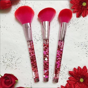 newest 3 pcs makeup tools with red pouch professional animal hair Brush OEM makeup brushes