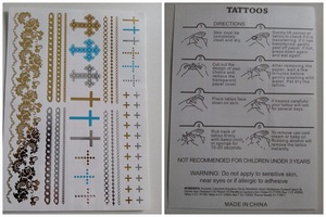 Newest peacock design temporary metal tattoo stickers