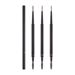 OEM wholesale double ended makeup waterproof long lasting pen eyebrow pencil slim eye brow pencil with brush