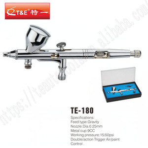 Portable Gravity Feed Dual Action Airbrush Paint Spray Gun Set TE - 180 Airbrush For Nail Art Cake Model