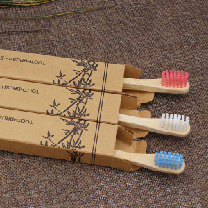 RoHs Approved Biodegradable Eco Friendly Bamboo Toothbrush with customized logo