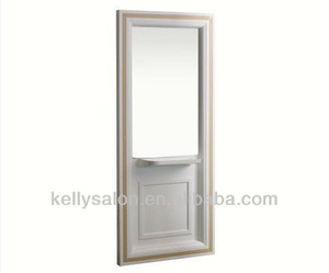 salon furniture double side MDF baking painting styling mirror station