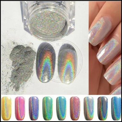 Sugar Holographic Laser Mirror Rainbow Holo Chrome Pigment for Nail