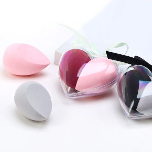 Wholesale Heart-shaped Suit Latex Free Private Labels Cosmetic Beauty Blend Powder Puff Soft Makeup Foundation Sponge