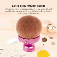 Large Body Makeup Brush Premium Synthetic Mushroom Powder Brush for Sunscreen Tanner Mousse & Body Luminizer Private Label