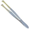 Gold Tipped Surgical Grade German Stainless Steel Tweezer (Slanted)-Flawless Eyebrow and Facial Hair Shaping and Removal Tweezer