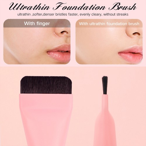 Ultra-Thin Flat Foundation Brush for Seamless Concealer & Foundation – No Absorption Face & Mask Brush OEM