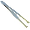 Gold Tipped Surgical Grade German Stainless Steel Tweezer (Slanted)-Flawless Eyebrow and Facial Hair Shaping and Removal Tweezer