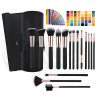 OEM/ODM Private Label Makeup Brush Set 15pcs Professional Synthetic Hair Foundation Eyeshadow Brushes with Cylinder Leather Box