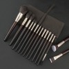 OEM/ODM Private Label Makeup Brush Set 15pcs Professional Synthetic Hair Foundation Eyeshadow Brushes with Cylinder Leather Box