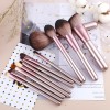 Wholesale Rose Gold 10pcs Makeup Brushes Manufacturer High-End Vegan Synthetic Fiber Brush Set with Custom Logo Packaging BoxTube