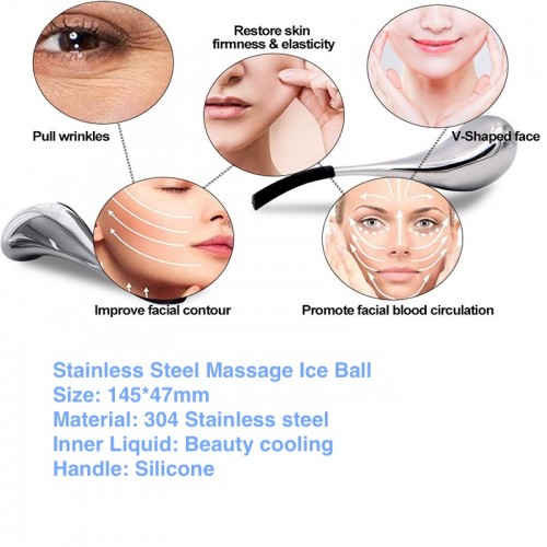 145*47MM Mini Stainless Steel Ice Wave Beauty  Ball Compress Eye Care Massage Tool