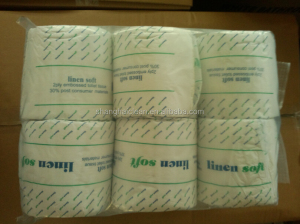 100% Recycle Pulp White Tissue Roll Natural Paper Napkin 2 Ply 200 Sheets Tissue Paper Custom Embossing Toilet Paper