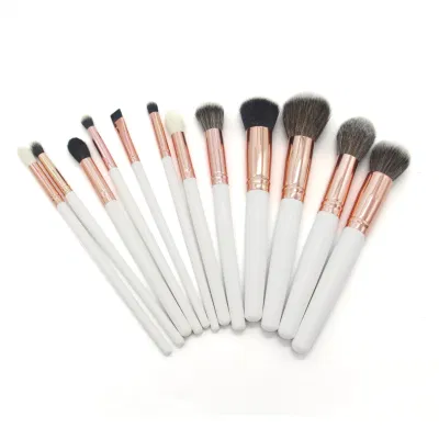 12PCS fashion Vegan Wood Handles Cosmetic Blending Makeup Brush Set