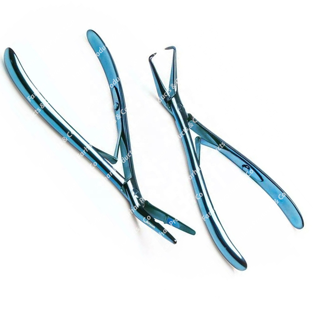 2pcs Set PROFESSIONAL HAIR EXTENSION PLIERS BLUE COATED