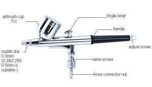 Air Gravity Feed Dual Action Airbrush Paint Airbrush For Temporary Tattoo HS-30