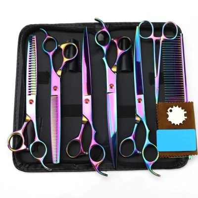 Barber Scissors Kit Straight Cut Thinning Curved Scissor Grooming Set