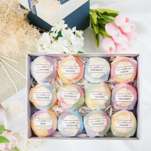 Bath salt ball floating explosion ball gift set 70gx12 essential oil bath ball Bath Bombs