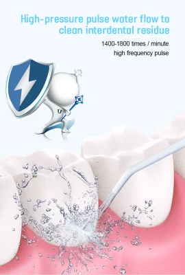 Blue Rechargeable Cordless Oral Irrigator 300ml with Powerful Jet