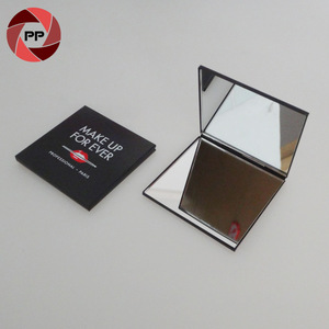 Custom matt black double sides square metal pocket mirror