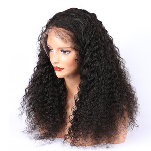 Factory Wholesale Price High Density Virgin Brazilian Human Hair Wigs , Popular Curly Full Lace Human Hair Wig For Black Women