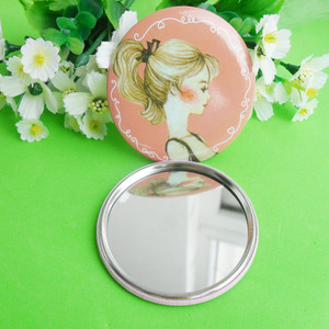 High quality cheap custom round pocket tin mirror