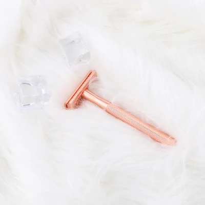 Hot Sale Rose Gold Fashion Double Edge Lady Shaving Metal Handle Wet Shaver Safety Razor