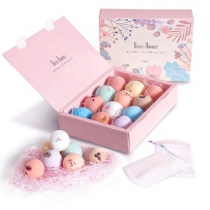 Luxury OEM Costom Private Label Dissolve Quickly Bubbly Oil Spa Packaging Box Organic Natural Fizzy Bath Bombs