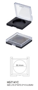 Make up container clear cap square shape compact powder case