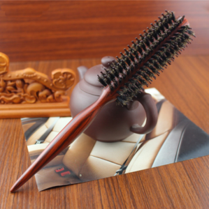 Natural Mane Bristles Wooden handle Roll Hair Brush hairdresser professional hair styling hairbrushes comb