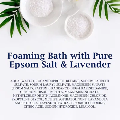 Natural Organic SPA Liquid Foaming Bath Bubble Bath with Pure Epsom Salt Soothe &amp; Sleep with Lavender