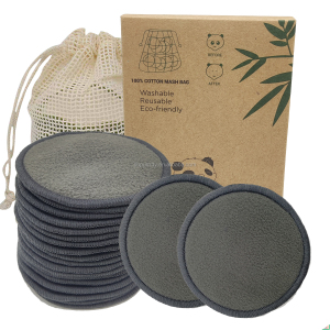 Organic Reusable Washable Bamboo Charcoal Cotton Makeup Remover Face Pads