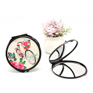 Portable folding pocket makeup Mirror with Customized Print