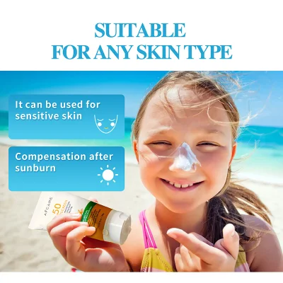 Private Label Organic Sun Screen Cream Waterproof Mineral Sunscreen Lotion SPF 50