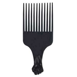 Professional Custom Sublimation Plastic Colorful Beauty Salon Dressing Wide Tooth Pelo Peigne Hair Pick Afro Comb With Handle