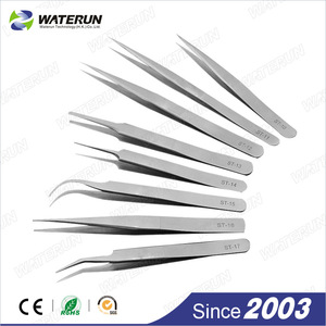 Waterun stainless steel tweezers pointed eyebrow tweezers