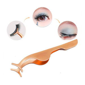 Wholesale eyelash extension tweezers tools eye makeup rose gold eyelash curler