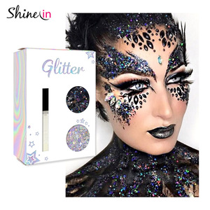 Wholesale Silver Holographic Chunky Glitter Silver Metallic Body Glitter with Glitter Fix Primer Gel for Halloween Festival